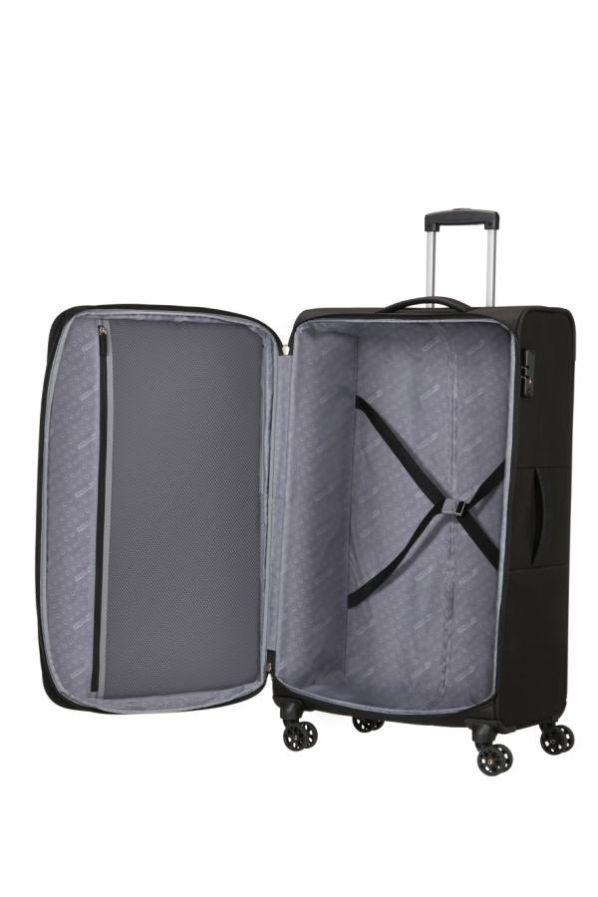 Mala de Viagem Média 68cm Expansível 4 Rodas Preta/Cinzenta - Sky Surfer | American Tourister