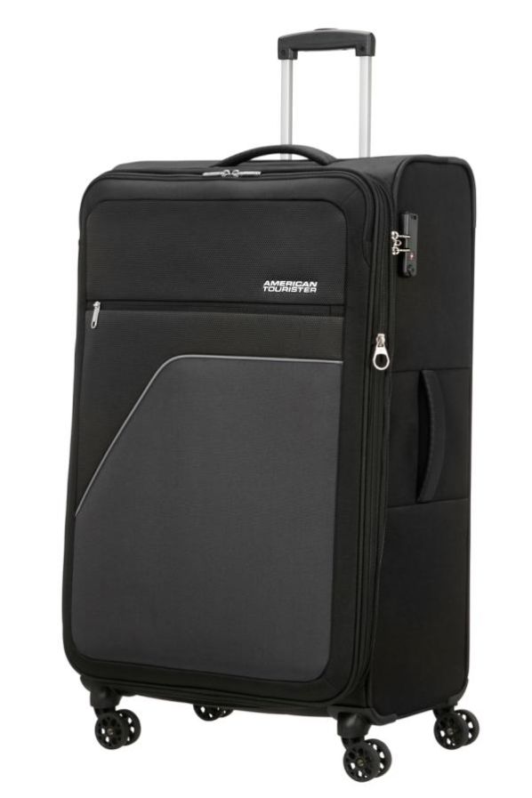 Mala de Viagem Grande 80cm Expansível 4 Rodas Preta/Cinzenta - Sky Surfer | American Tourister