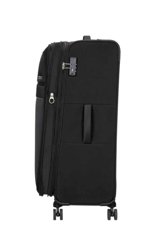 Mala de Viagem Grande 80cm Expansível 4 Rodas Preta/Cinzenta - Sky Surfer | American Tourister