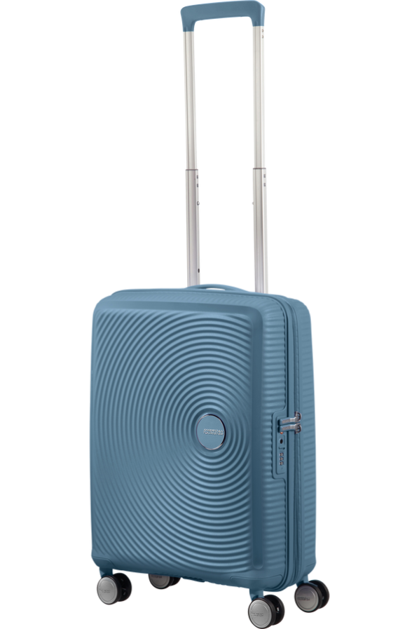 Mala de Cabine 55cm Expansível Azul Pedra - Soundbox | American Tourister®