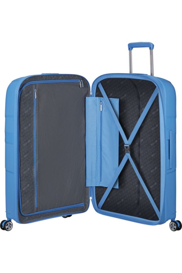 Mala de Viagem Grande 77cm Expansível 4 Rodas Azul Tranquilo - StarVibe | American Tourister