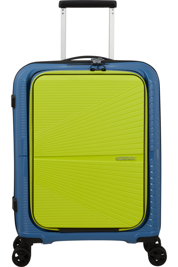 Mala de Cabine Superleve 55cm 4 Rodas com Bolso para Portátil 15.6 Azul-Coroa/Lima - Airconic | Ame