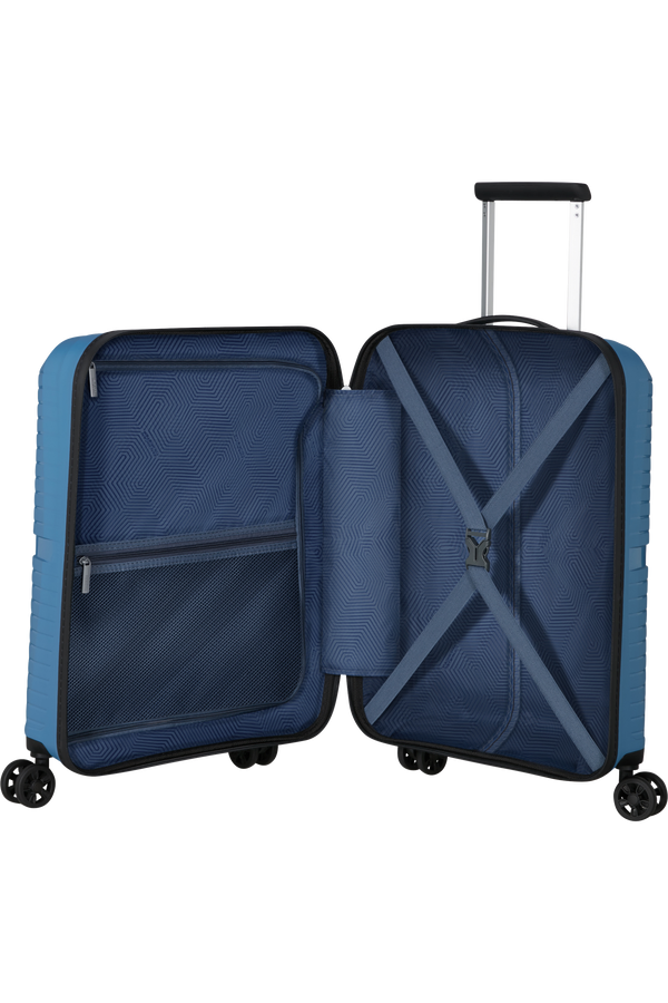 Mala de Cabine Superleve 55cm 4 Rodas com Bolso para Portátil 15.6 Azul-Coroa/Lima - Airconic | Ame