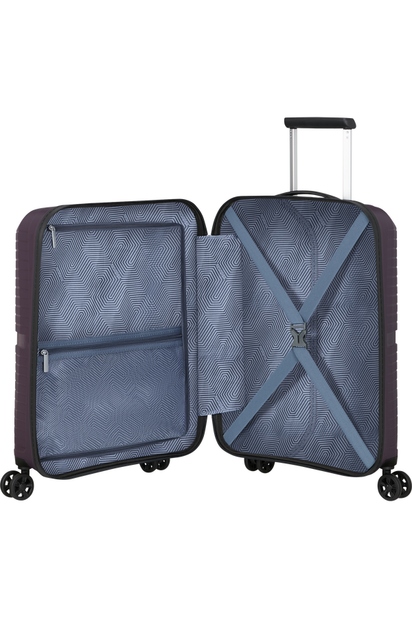 Mala de Cabine Superleve 55cm 4 Rodas com Bolso para Portátil 15.6 Ameixa/Laranja - Airconic | Amer
