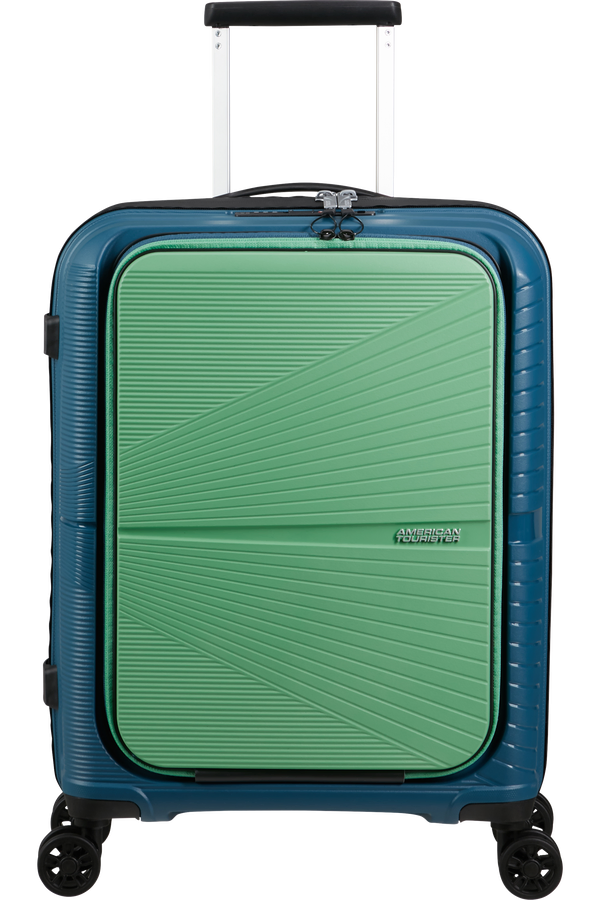 Mala de Cabine Superleve 55cm 4 Rodas com Bolso para Portátil 15.6 Azul/Verde - Airconic | American