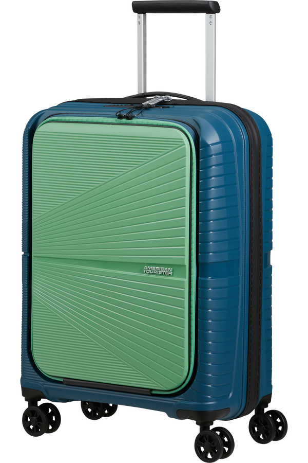 Mala de Cabine Superleve 55cm 4 Rodas com Bolso para Portátil 15.6 Azul/Verde - Airconic | American