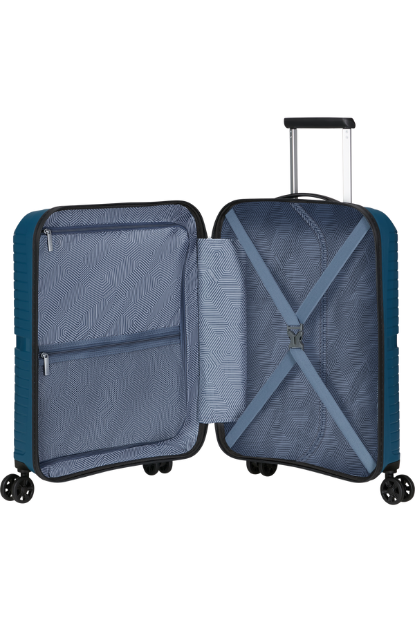 Mala de Cabine Superleve 55cm 4 Rodas com Bolso para Portátil 15.6 Azul/Verde - Airconic | American