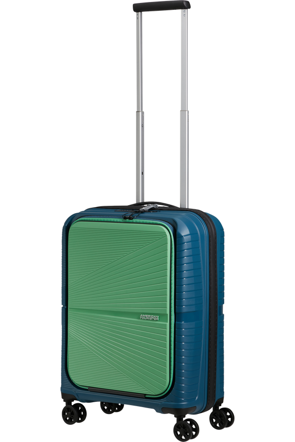 Mala de Cabine Superleve 55cm 4 Rodas com Bolso para Portátil 15.6 Azul/Verde - Airconic | American