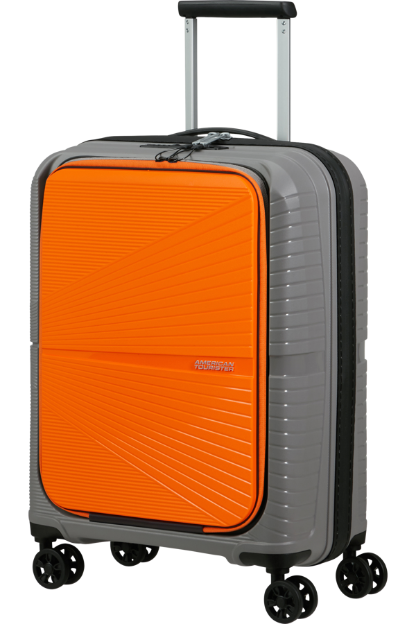 Mala de Cabine Superleve 55cm 4 Rodas com Bolso para Portátil 15.6 Cinzento/Laranja - Airconic | Am