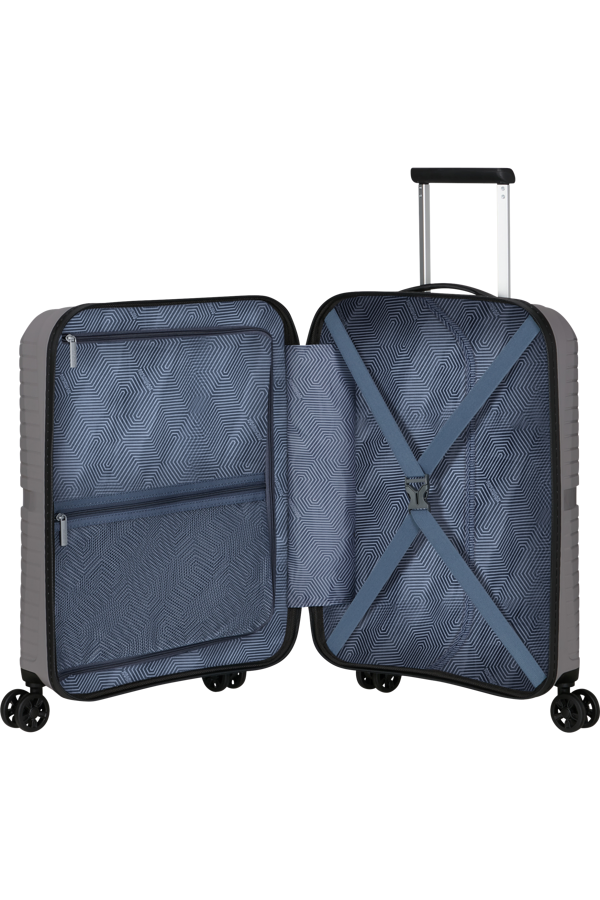Mala de Cabine Superleve 55cm 4 Rodas com Bolso para Portátil 15.6 Cinzento/Laranja - Airconic | Am