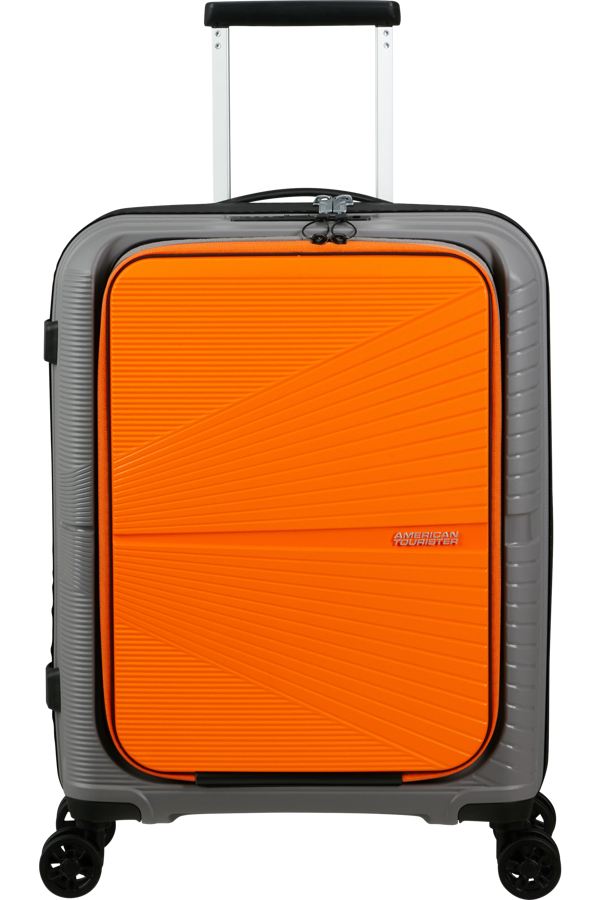 Mala de Cabine Superleve 55cm 4 Rodas com Bolso para Portátil 15.6 Cinzento/Laranja - Airconic | Am