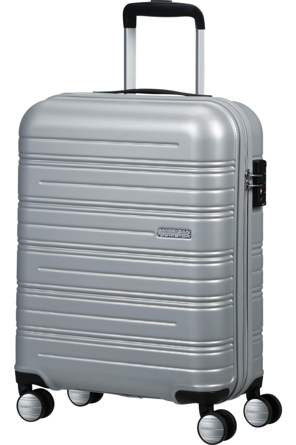 Mala de Cabine 55cm 4 Rodas Prateada - High Turn | American Tourister®