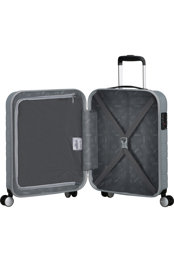 Mala de Cabine 55cm 4 Rodas Prateada - High Turn | American Tourister®