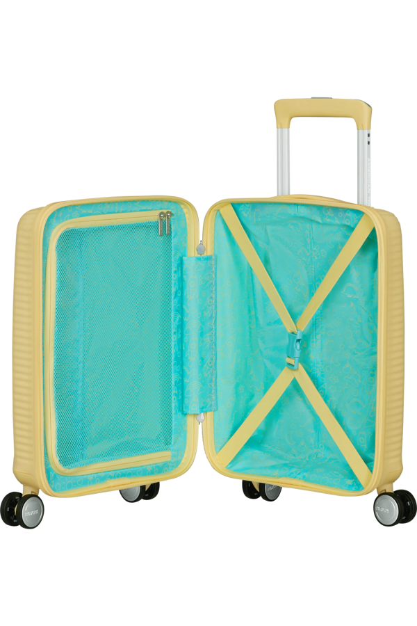 Mala de Viagem Pequena 47cm 4 Rodas Amarelo Pastel - Soundbox Mini | American Tourister