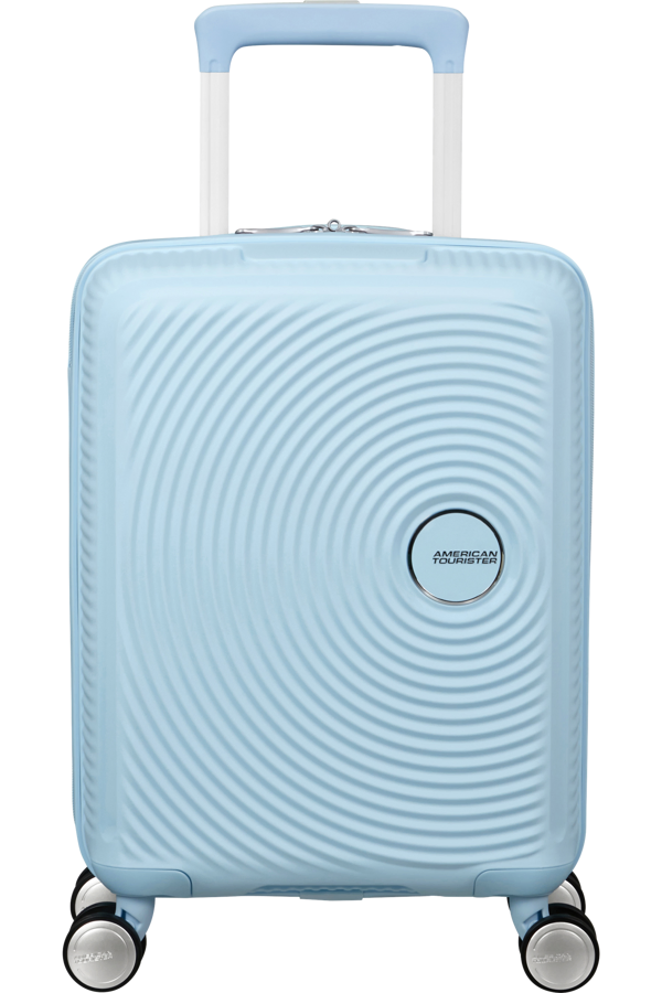 Mala de Viagem Pequena 47cm 4 Rodas Azul Pastel - Soundbox Mini | American Tourister