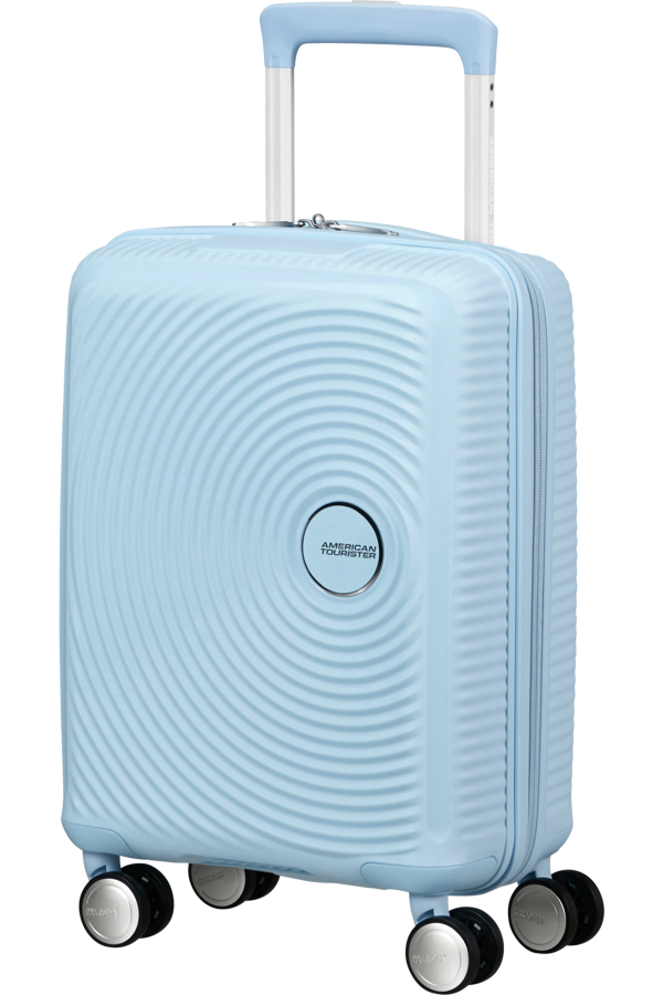 Mala de Viagem Pequena 47cm 4 Rodas Azul Pastel - Soundbox Mini | American Tourister