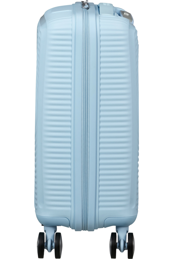 Mala de Viagem Pequena 47cm 4 Rodas Azul Pastel - Soundbox Mini | American Tourister