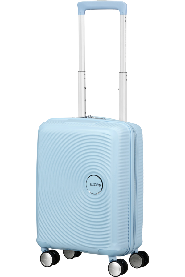 Mala de Viagem Pequena 47cm 4 Rodas Azul Pastel - Soundbox Mini | American Tourister