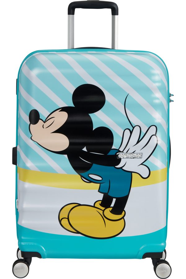 Mala de Viagem Média 67cm 4 Rodas Beijo do Mickey Azul - Wavebreaker Disney | American Tourister