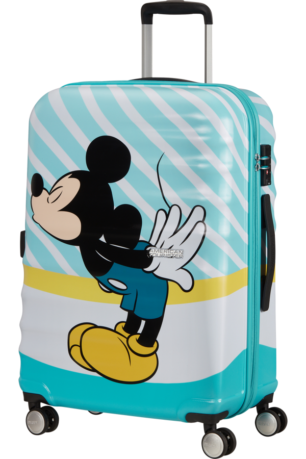 Mala de Viagem Média 67cm 4 Rodas Beijo do Mickey Azul - Wavebreaker Disney | American Tourister