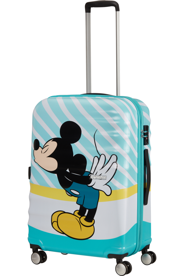 Mala de Viagem Média 67cm 4 Rodas Beijo do Mickey Azul - Wavebreaker Disney | American Tourister