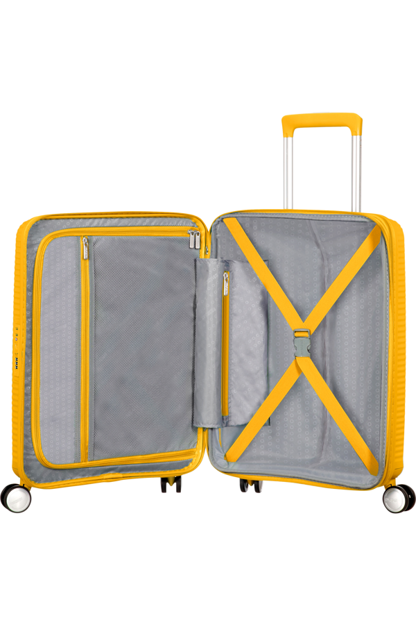 Mala de Cabine 55cm Expansível Amarela - Soundbox | American Tourister®