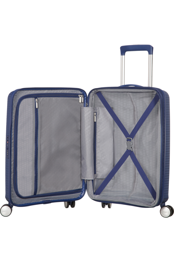 Mala de Cabine 55cm Expansível Azul Meia-Noite - Soundbox | American Tourister®