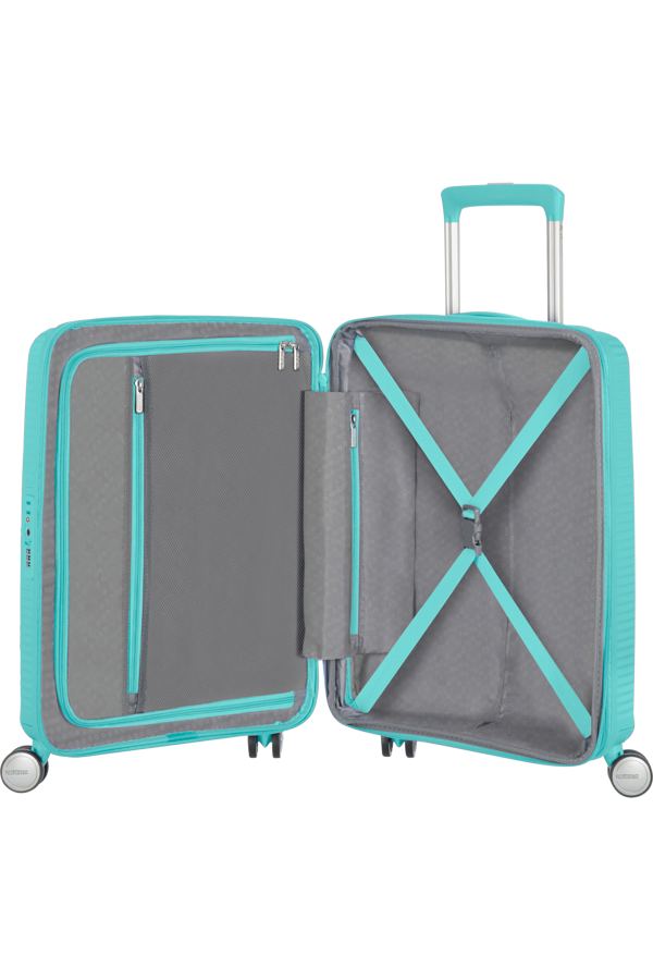 Mala de Cabine 55cm Expansível Azul Piscina - Soundbox | American Tourister®