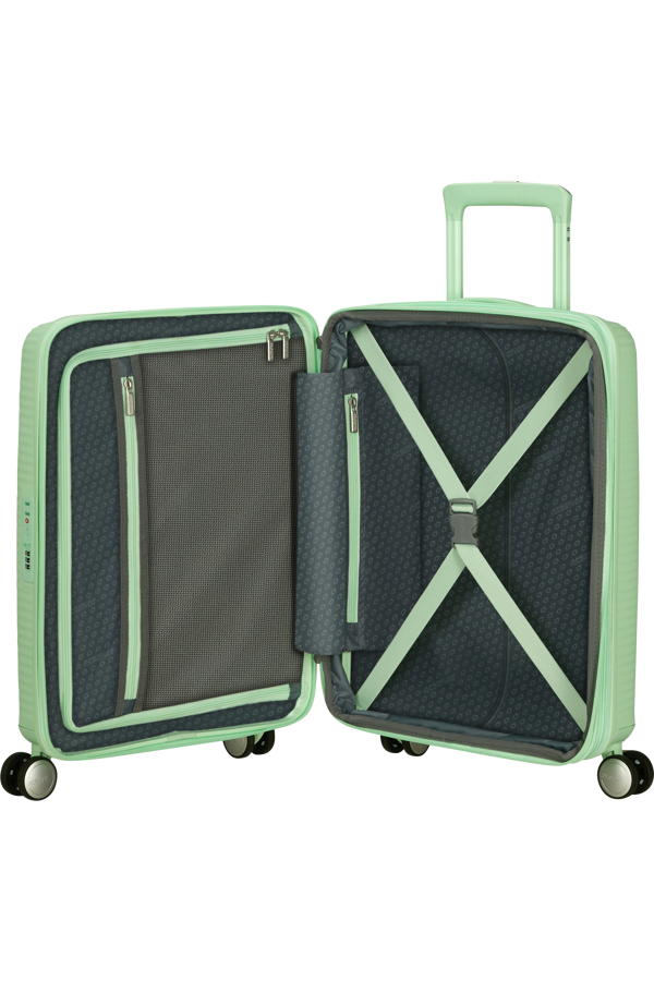Mala de Cabine 55cm Expansível Verde Pastel - Soundbox | American Tourister®