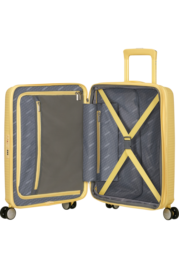Mala de Cabine 55cm Expansível Amarelo Pastel - Soundbox | American Tourister®