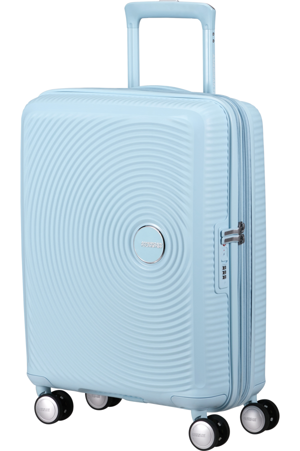 Mala de Cabine 55cm Expansível Azul Pastel - Soundbox | American Tourister®