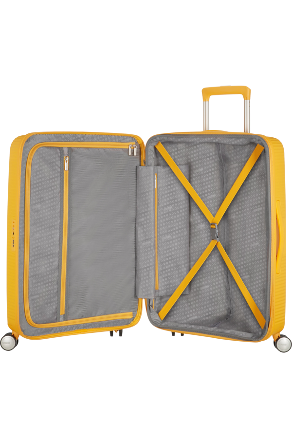 Mala de Viagem Média 67cm Expansível Amarela - Soundbox | American Tourister®