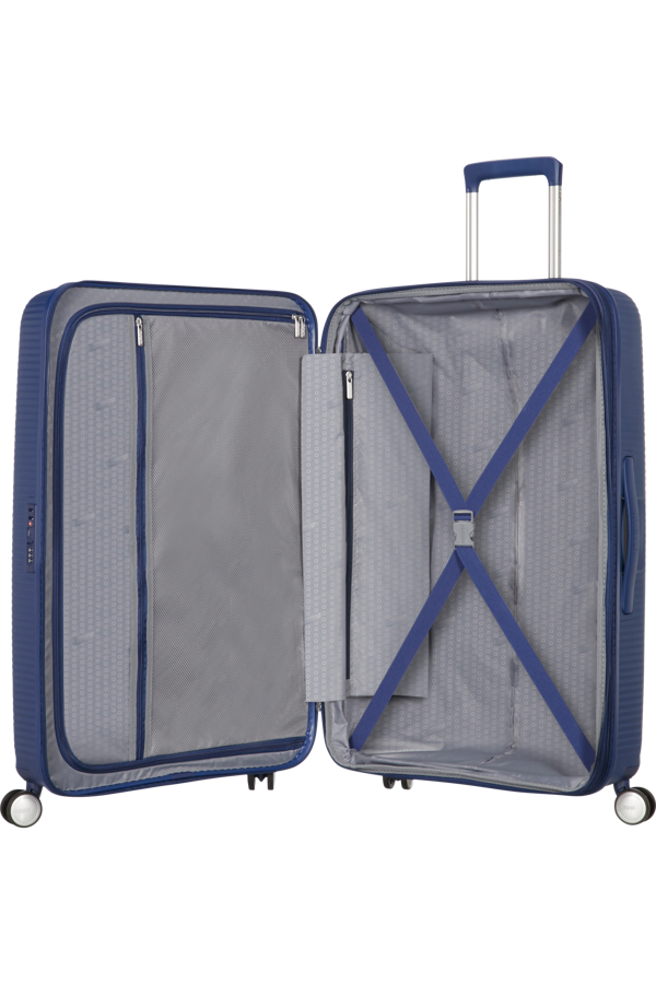 Mala de Viagem Média 67cm Expansível Azul Meia-Noite - Soundbox | American Tourister®