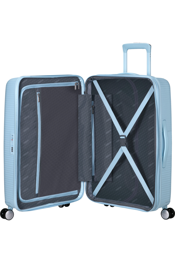 Mala de Viagem Média 67cm Expansível Azul Pastel - Soundbox | American Tourister®