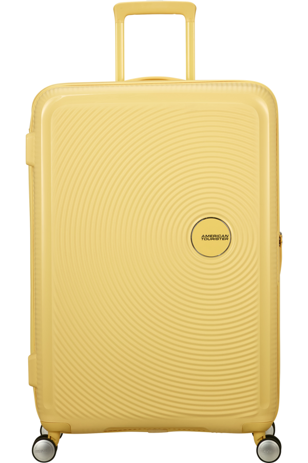 Mala de Viagem Grande 77cm Expansível Amarelo Pastel - Soundbox | American Tourister®