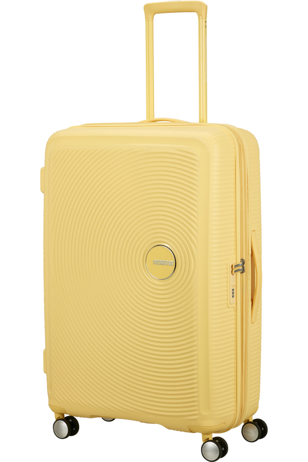 Mala de Viagem Grande 77cm Expansível Amarelo Pastel - Soundbox | American Tourister®
