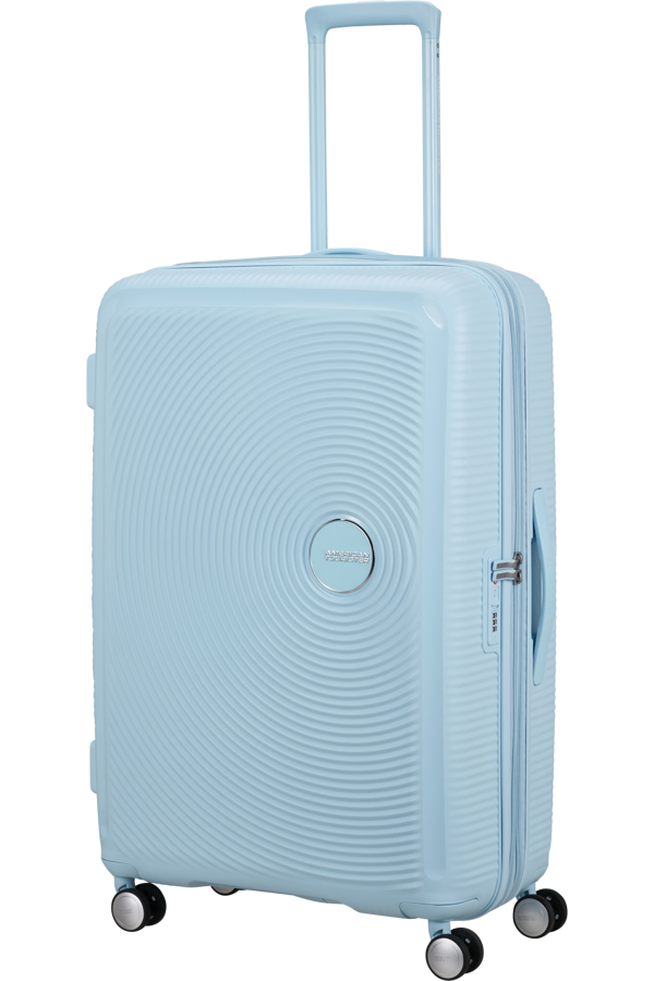 Mala de Viagem Grande 77cm Expansível Azul Pastel - Soundbox | American Tourister®