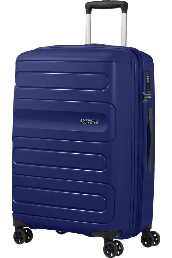 Mala de Viagem Média 68cm Expansível 4 Rodas Azul Marinho - Sunside | American Tourister®