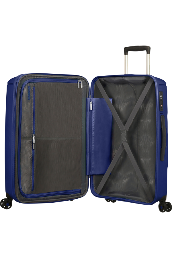 Mala de Viagem Média 68cm Expansível 4 Rodas Azul Marinho - Sunside | American Tourister®