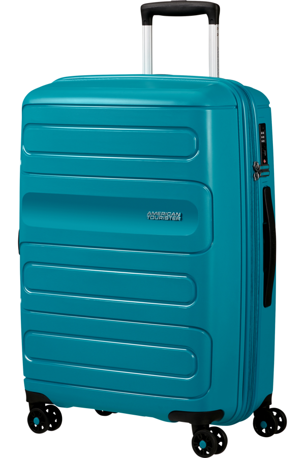 Mala de Viagem Média 68cm Expansível 4 Rodas Azul-Petróleo - Sunside | American Tourister®