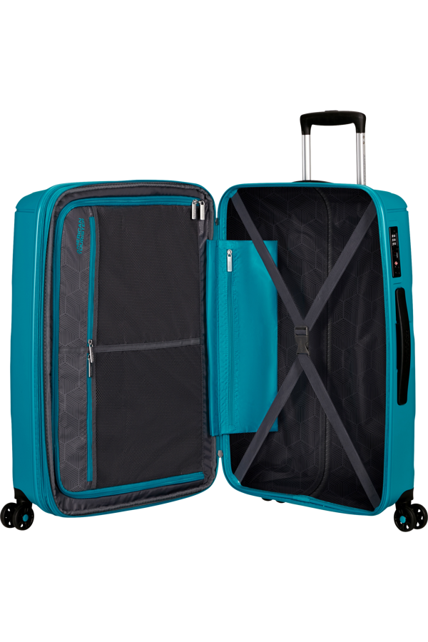Mala de Viagem Média 68cm Expansível 4 Rodas Azul-Petróleo - Sunside | American Tourister®