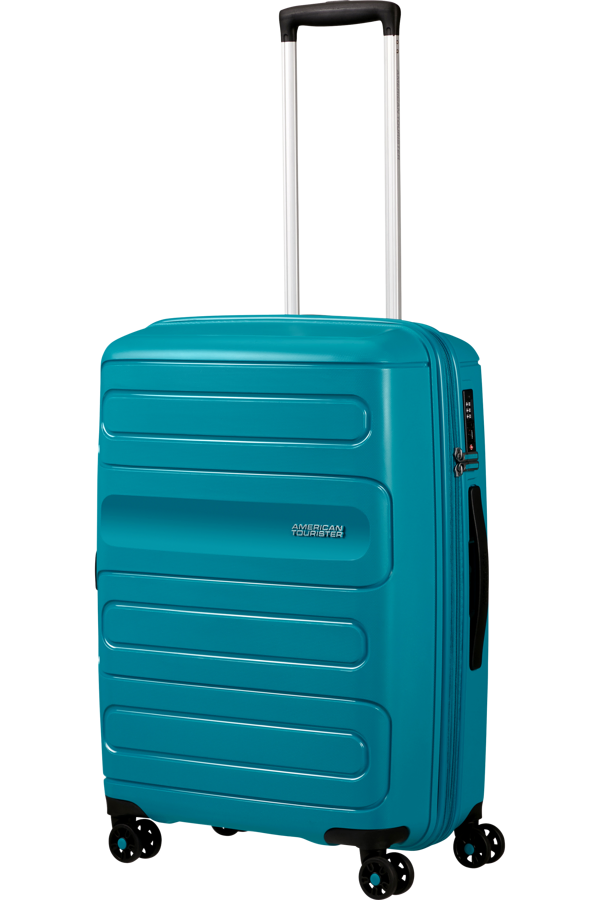 Mala de Viagem Média 68cm Expansível 4 Rodas Azul-Petróleo - Sunside | American Tourister®
