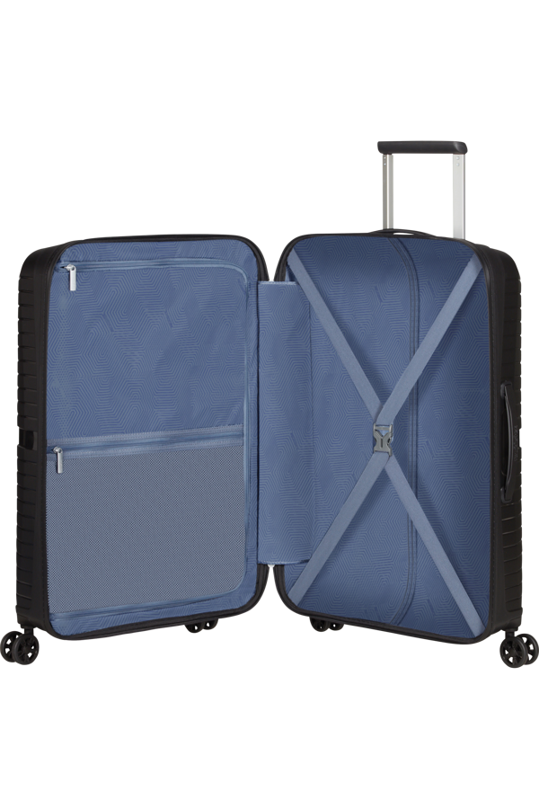 Mala de Viagem Superleve Média 67cm 4 Rodas Preta - Airconic | American Tourister®
