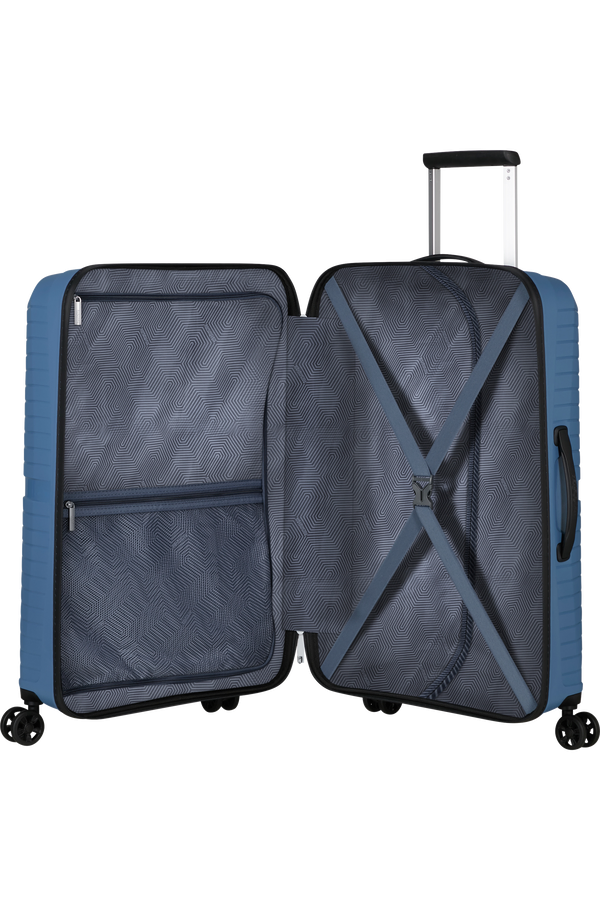 Mala de Viagem Superleve Média 67cm 4 Rodas Azul-Coroa - Airconic | American Tourister®