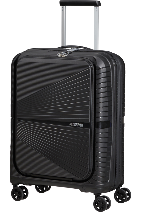 Mala de Cabine Superleve 55cm 4 Rodas com Bolso para Portátil 15.6 Preto Ónix - Airconic | American