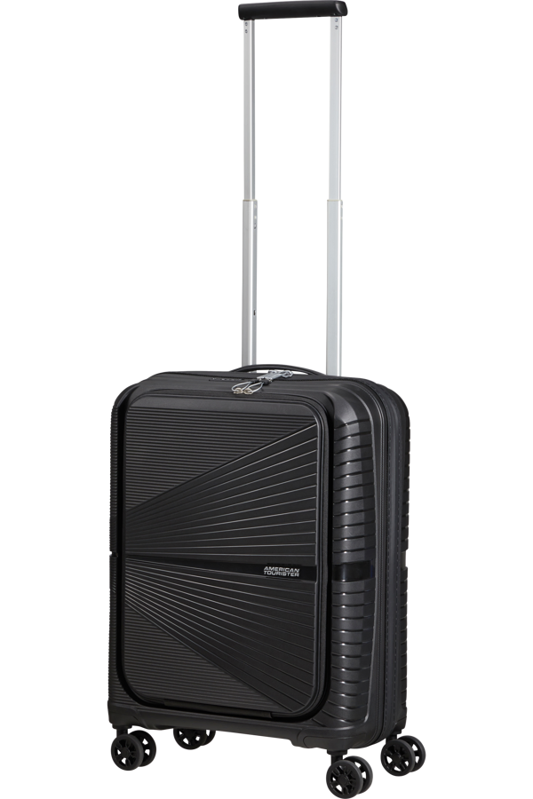 Mala de Cabine Superleve 55cm 4 Rodas com Bolso para Portátil 15.6 Preto Ónix - Airconic | American