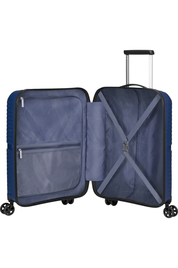 Mala de Cabine Superleve 55cm 4 Rodas com Bolso para Portátil 15.6 Azul Meia-Noite - Airconic | Ame