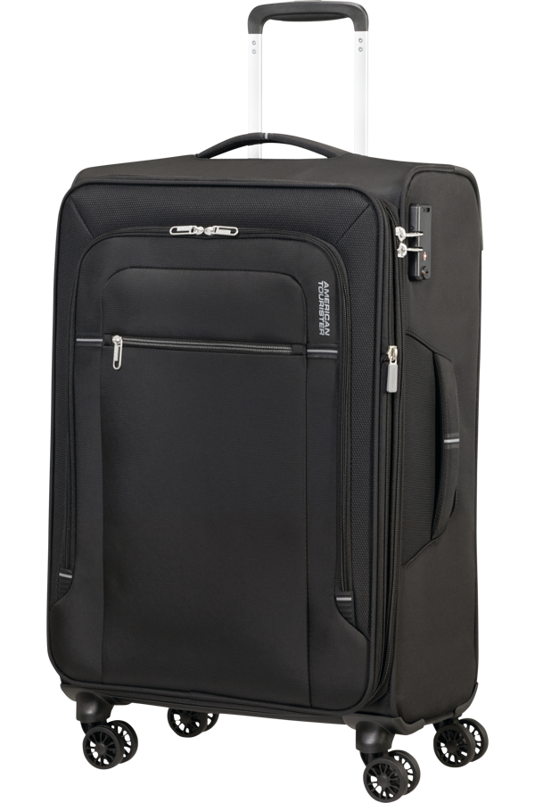 Mala de Viagem Média 67cm Expansível 4 Rodas Preto/Cinza - Crosstrack | American Tourister
