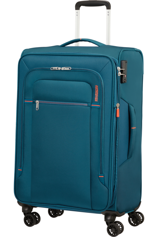 Mala de Viagem Média 67cm Expansível 4 Rodas Azul Marinho/Laranja - Crosstrack | American Tourister