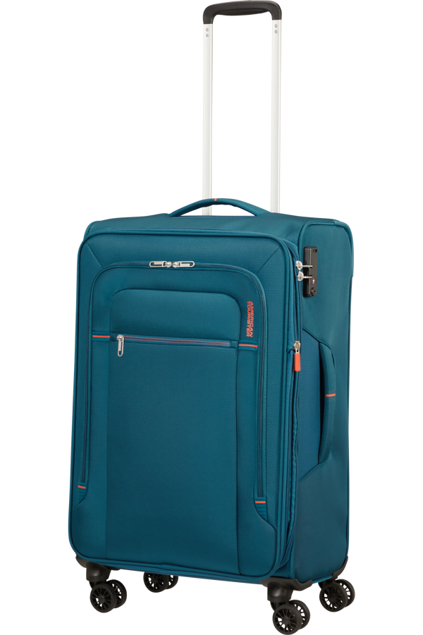 Mala de Viagem Média 67cm Expansível 4 Rodas Azul Marinho/Laranja - Crosstrack | American Tourister